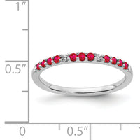 14k White Gold Diamond and Ruby Band-RM5738
