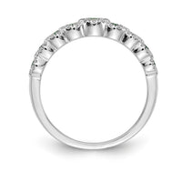 14k White Gold Diamond and Emerald Polished Ring-RM5741