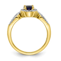 14k Diamond and Oval Sapphire Ring-RM5745