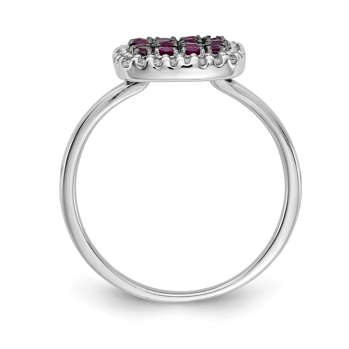 14k White Gold Diamond and Ruby Ring-RM5746