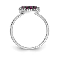 14k White Gold Diamond and Ruby Ring-RM5746
