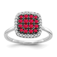 14k White Gold Diamond and Ruby Ring-RM5746