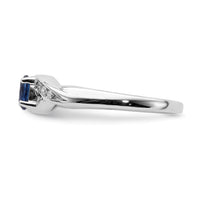 14k White Gold Oval Sapphire Diamond Ring-RM5751