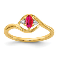 14k Diamond and Marquise Ruby Ring-RM5752