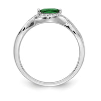 14k White Gold Diamond and Marquise Emerald Ring-RM5755