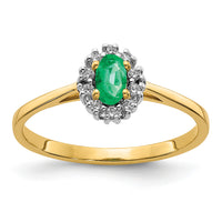 14k Diamond and Oval Emerald Halo Ring-RM5757
