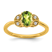 14k Peridot and Diamond Ring-RM5760