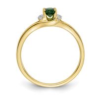 14k Diamond and Oval Emerald Ring-RM5761