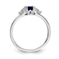 14k White Gold Diamond and Sapphire Ring-RM5767