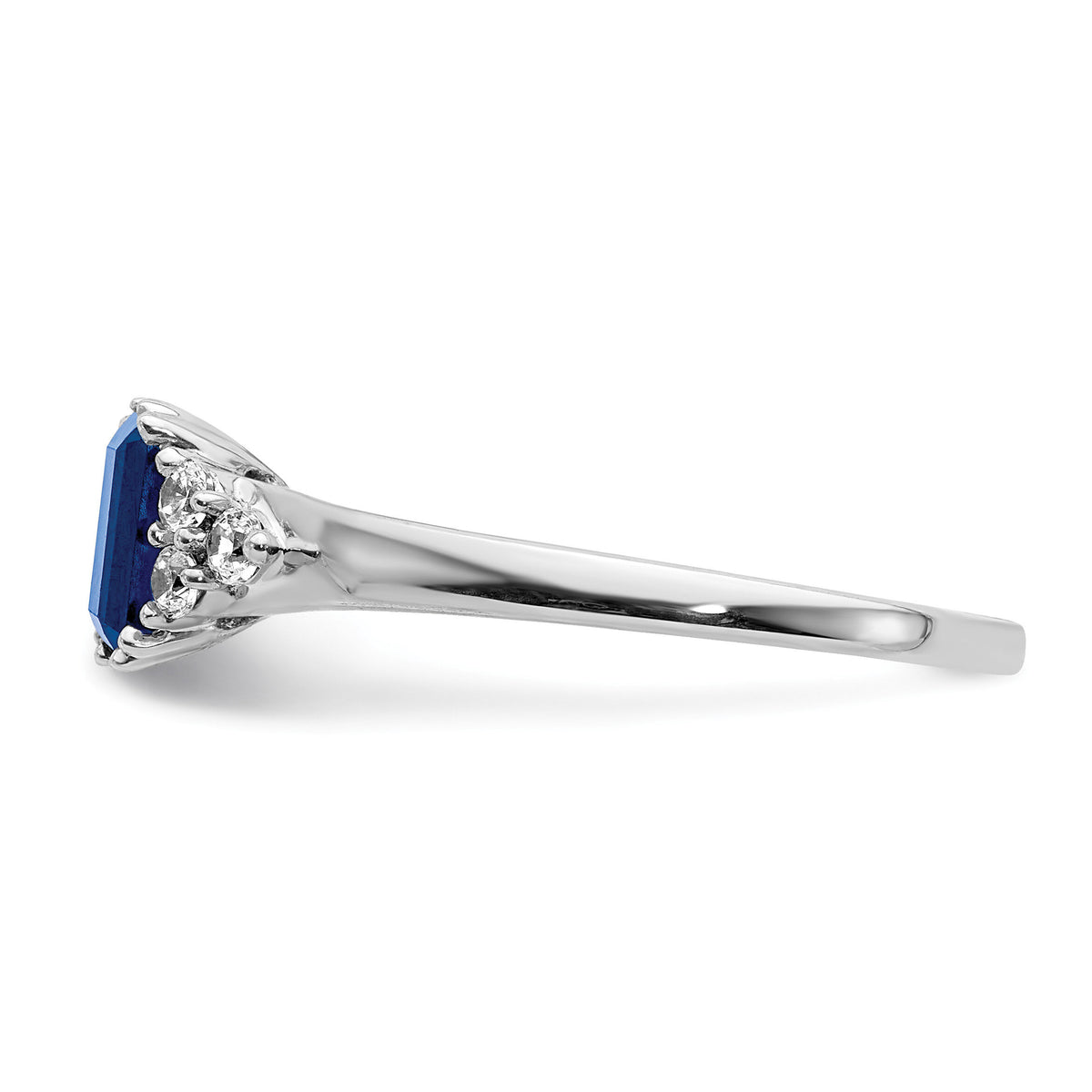14k White Gold Diamond and Sapphire Ring-RM5767