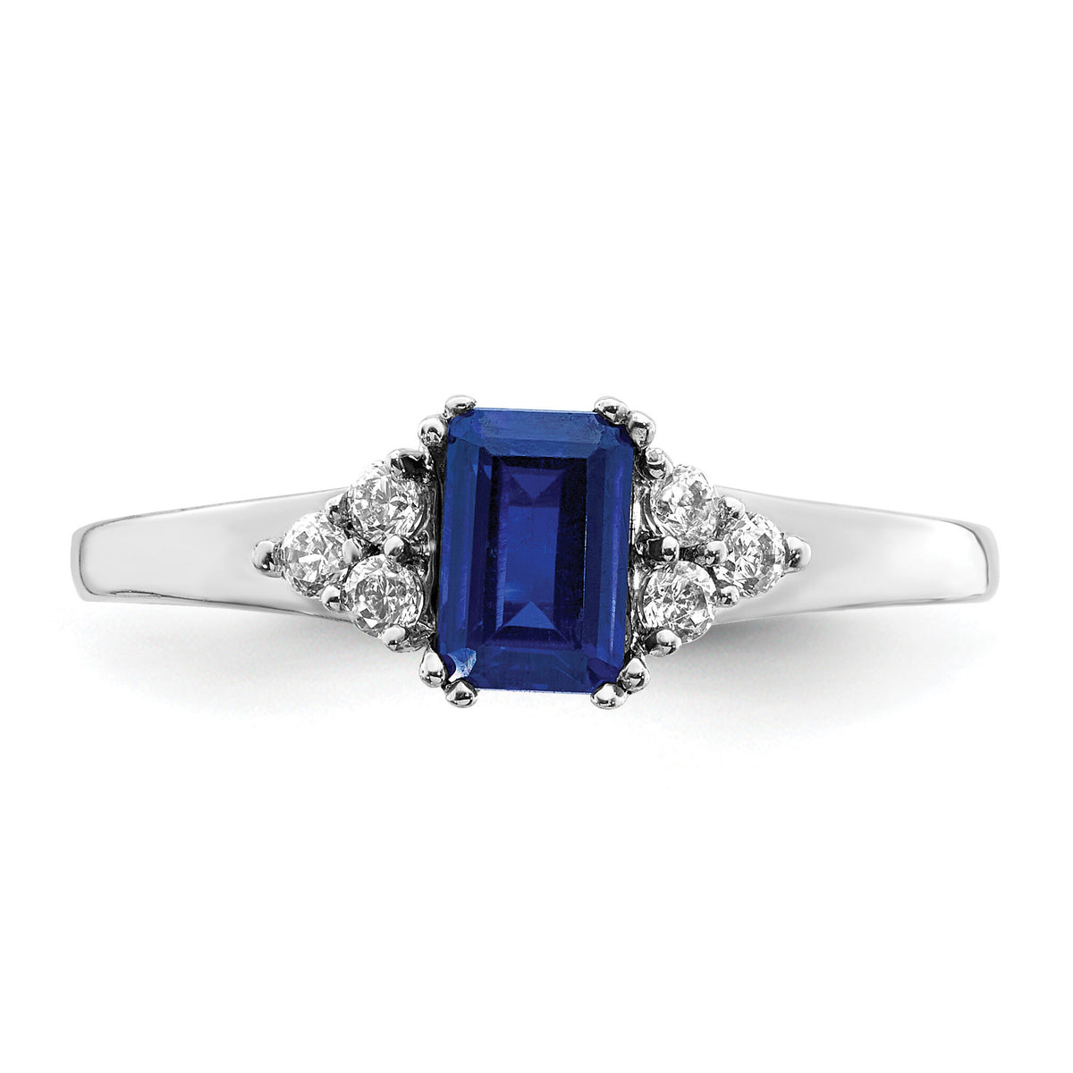 14k White Gold Diamond and Sapphire Ring-RM5767