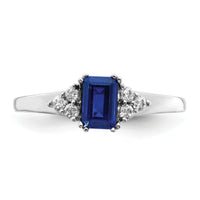 14k White Gold Diamond and Sapphire Ring-RM5767