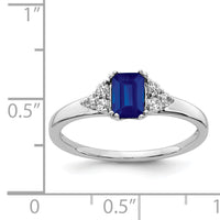 14k White Gold Diamond and Sapphire Ring-RM5767