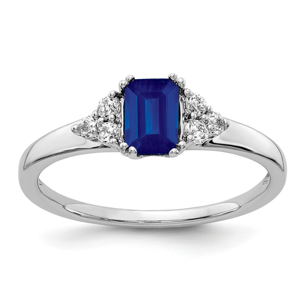 14k White Gold Diamond and Sapphire Ring-RM5767