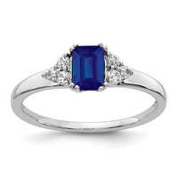 14k White Gold Diamond and Sapphire Ring-RM5767