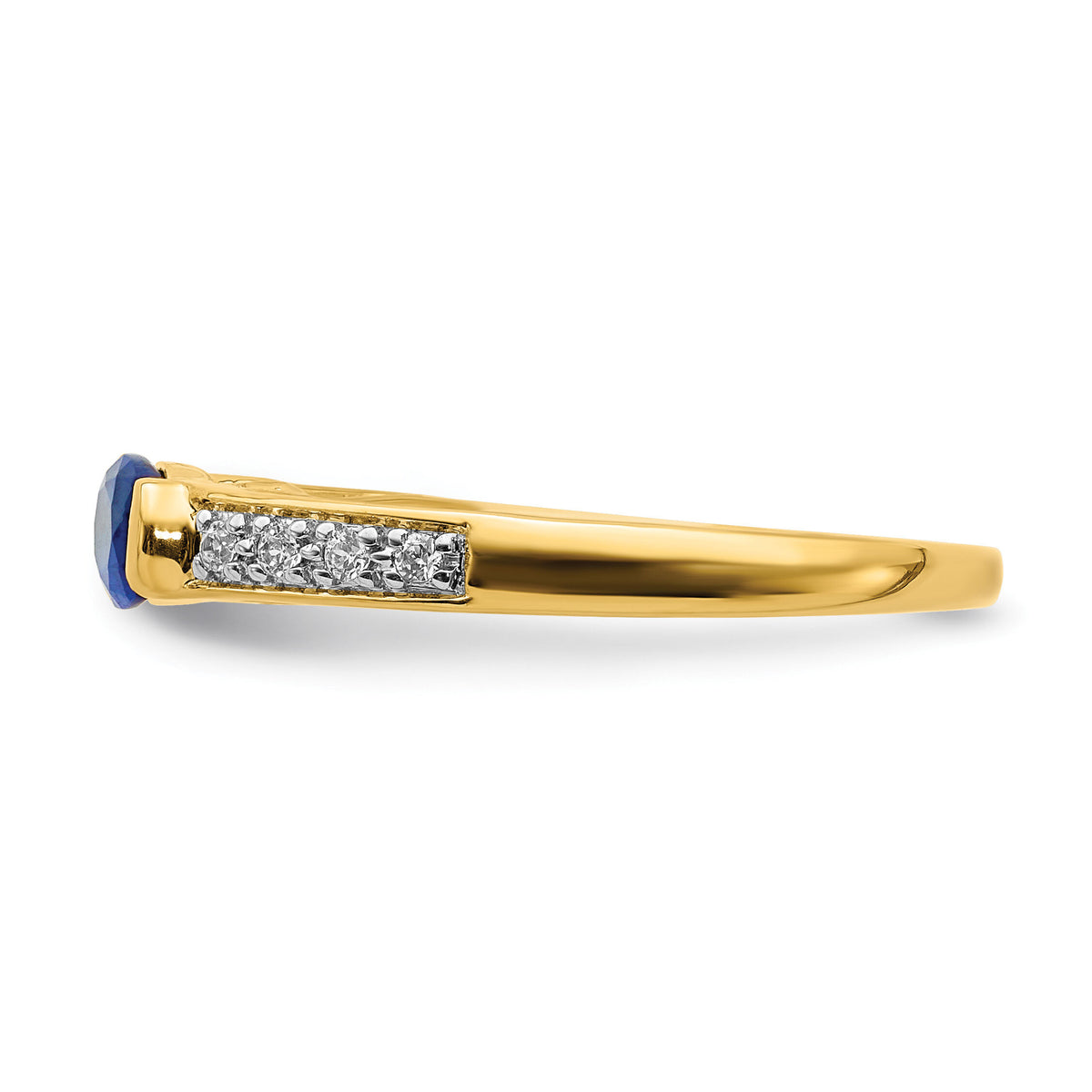 14k Oval East-West Sapphire and Diamond Ring-RM5769