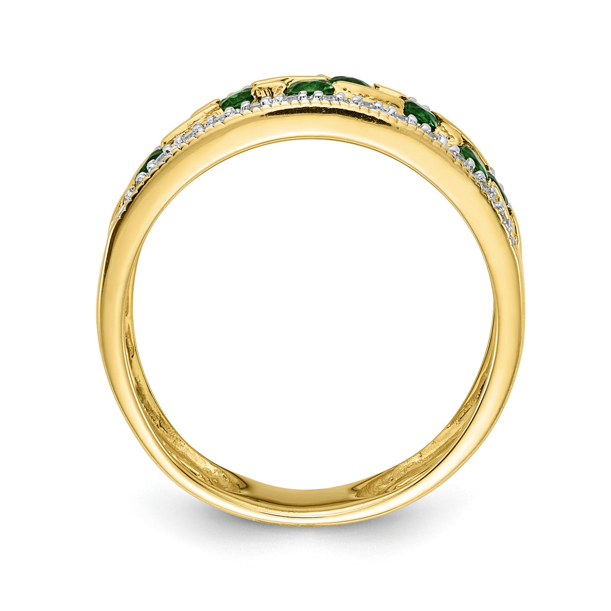 14k Emerald and Diamond Ring-RM5771