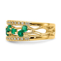14k Emerald and Diamond Ring-RM5771