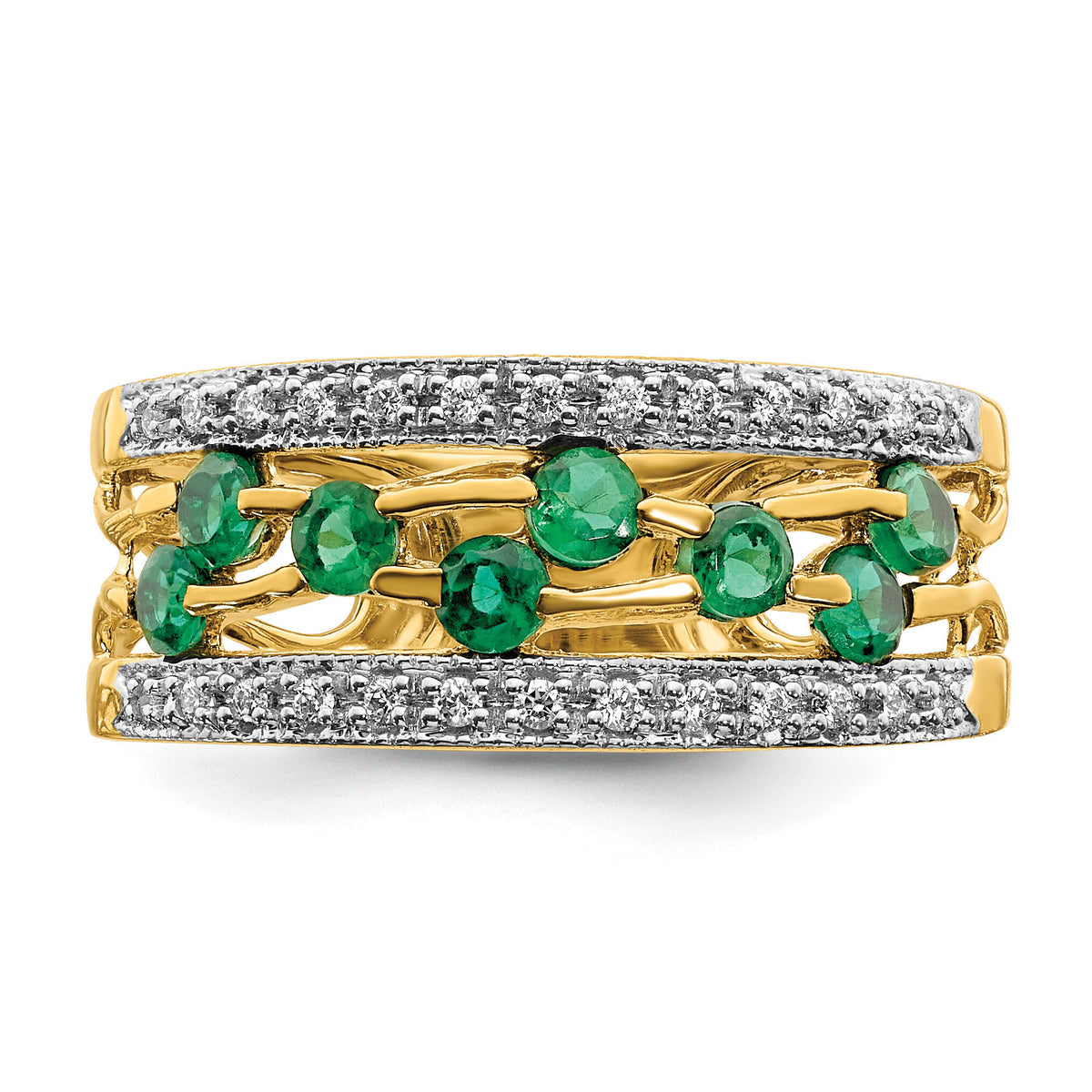 14k Emerald and Diamond Ring-RM5771