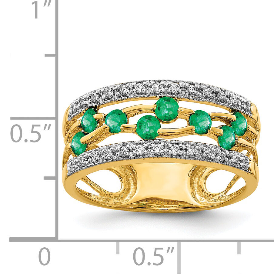 14k Emerald and Diamond Ring-RM5771