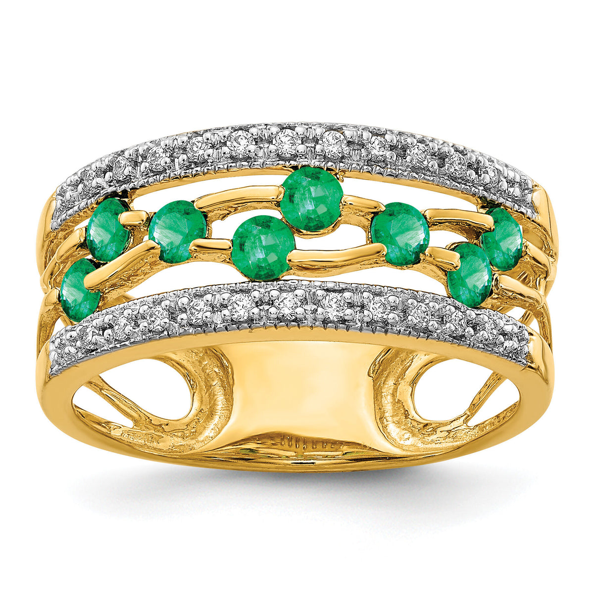 14k Emerald and Diamond Ring-RM5771