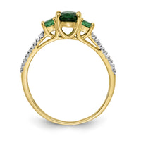 14k Oval Emerald and Diamond Ring-RM5775