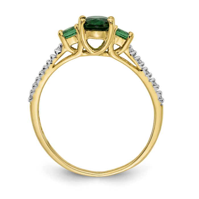 14k Oval Emerald and Diamond Ring-RM5775