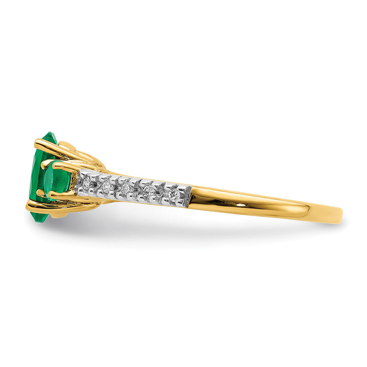 14k Oval Emerald and Diamond Ring-RM5775