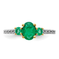 14k Oval Emerald and Diamond Ring-RM5775
