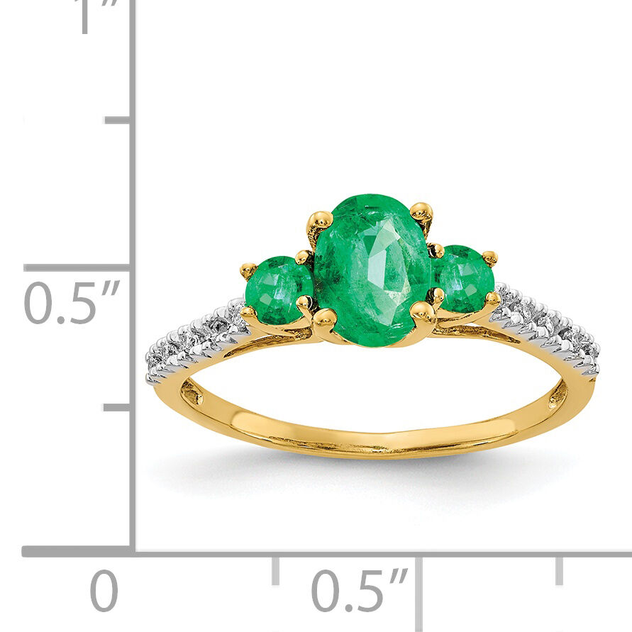 14k Oval Emerald and Diamond Ring-RM5775