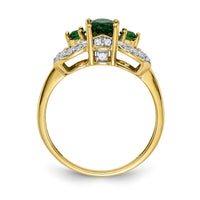 14k Oval Emerald and Diamond Ring-RM5776