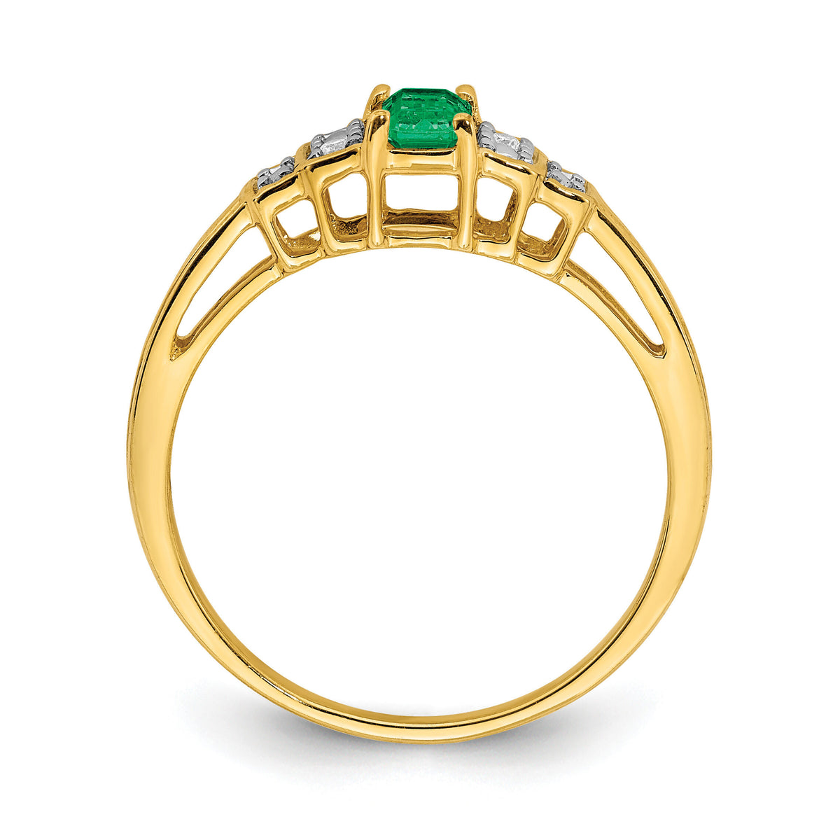 14k Emerald and Diamond Ring-RM5777