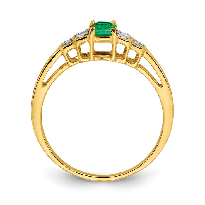 14k Emerald and Diamond Ring-RM5777