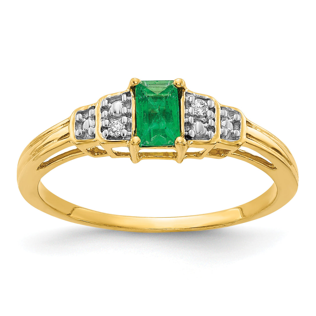 14k Emerald and Diamond Ring-RM5777