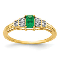 14k Emerald and Diamond Ring-RM5777