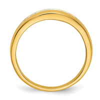 10K w/Rhodium Diamond Mens Channel Ring-RM5780