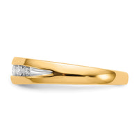 10K w/Rhodium Diamond Mens Channel Ring-RM5780