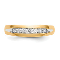 10K w/Rhodium Diamond Mens Channel Ring-RM5780