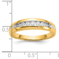 10K w/Rhodium Diamond Mens Channel Ring-RM5780