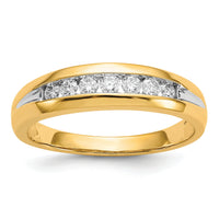 10K w/Rhodium Diamond Mens Channel Ring-RM5780