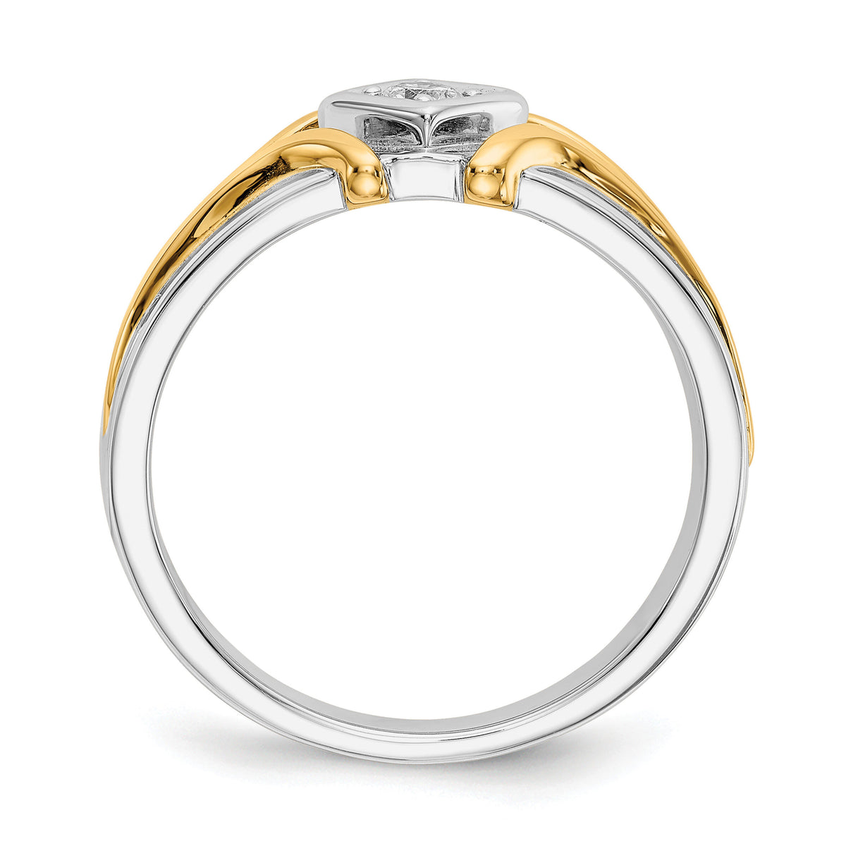 14k Two-tone Diamond Mens Ring-RM5781