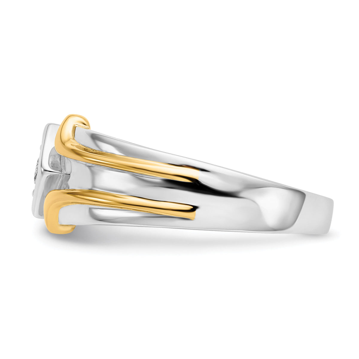 14k Two-tone Diamond Mens Ring-RM5781