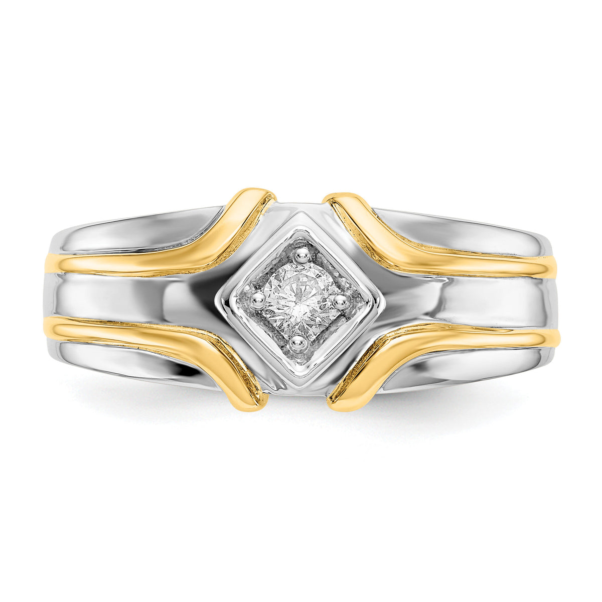 14k Two-tone Diamond Mens Ring-RM5781