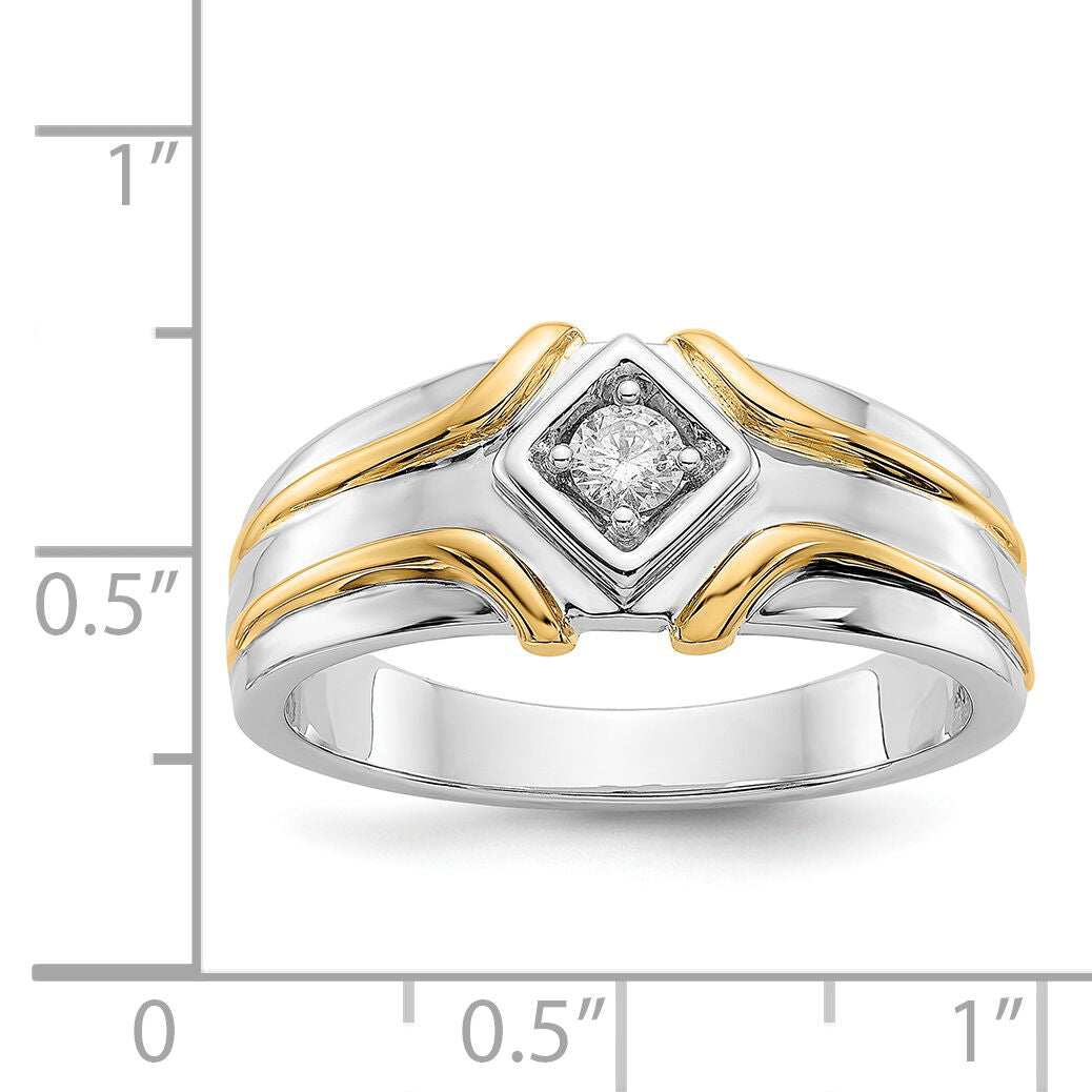 14k Two-tone Diamond Mens Ring-RM5781