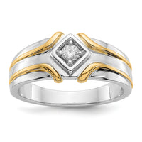 14k Two-tone Diamond Mens Ring-RM5781