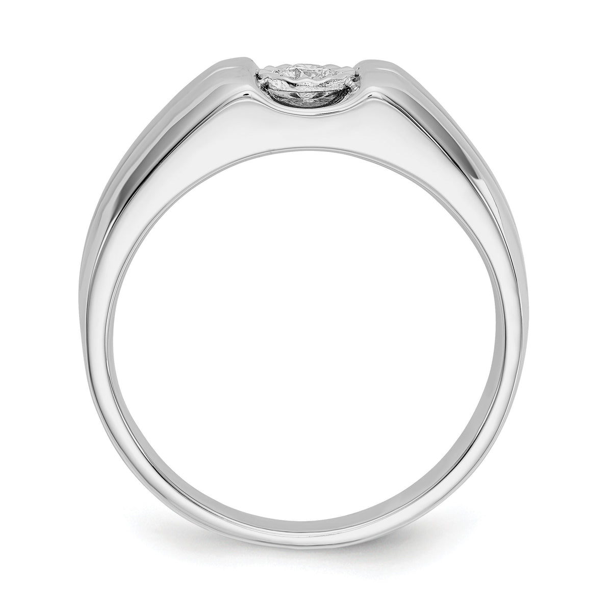 14k White Gold Diamond Mens Ring-RM5783