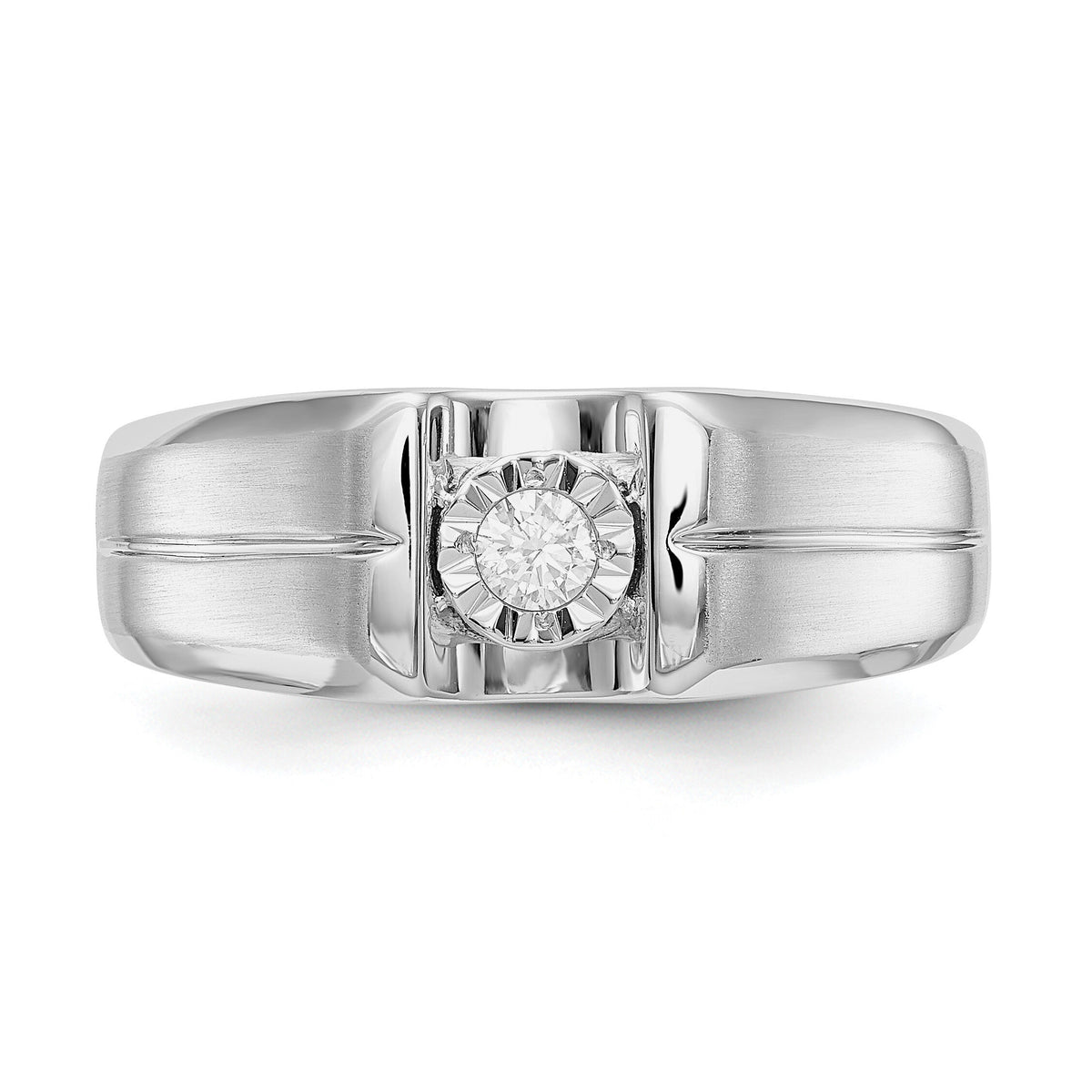 14k White Gold Diamond Mens Ring-RM5783