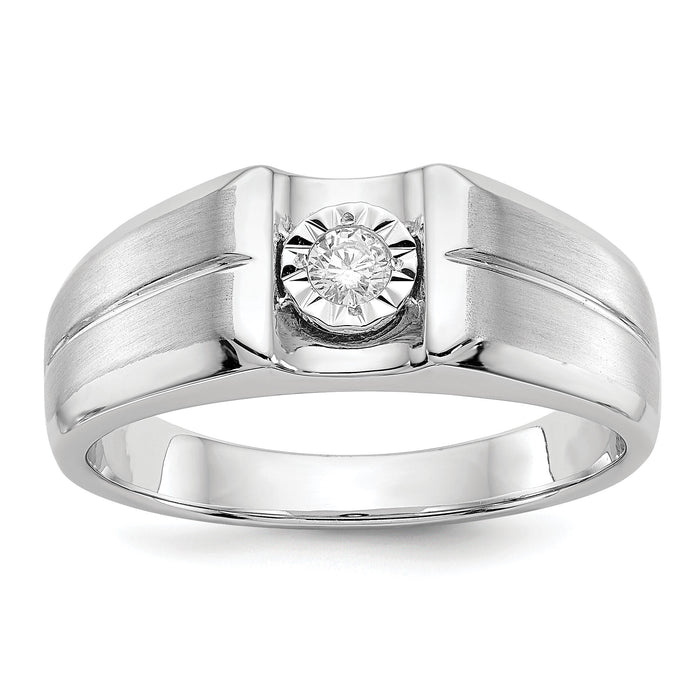 14k White Gold Diamond Mens Ring-RM5783