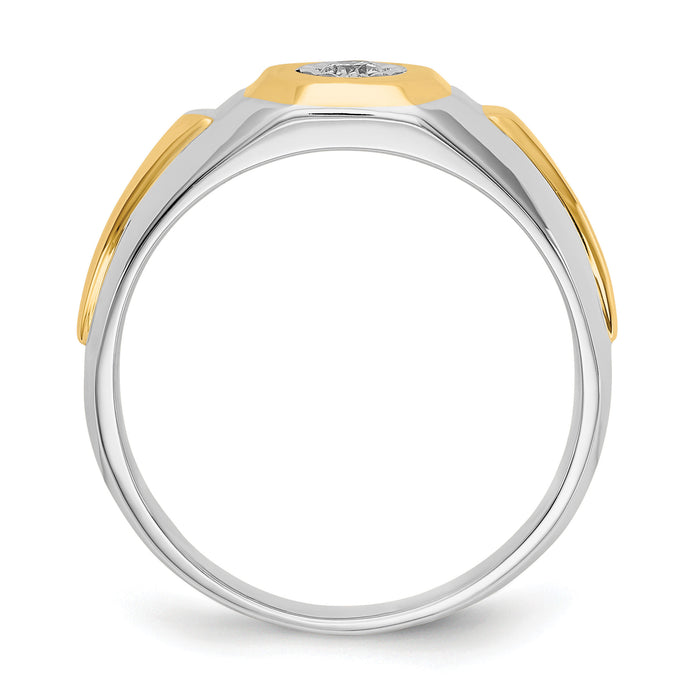 14k Two-tone Diamond Mens Ring-RM5784