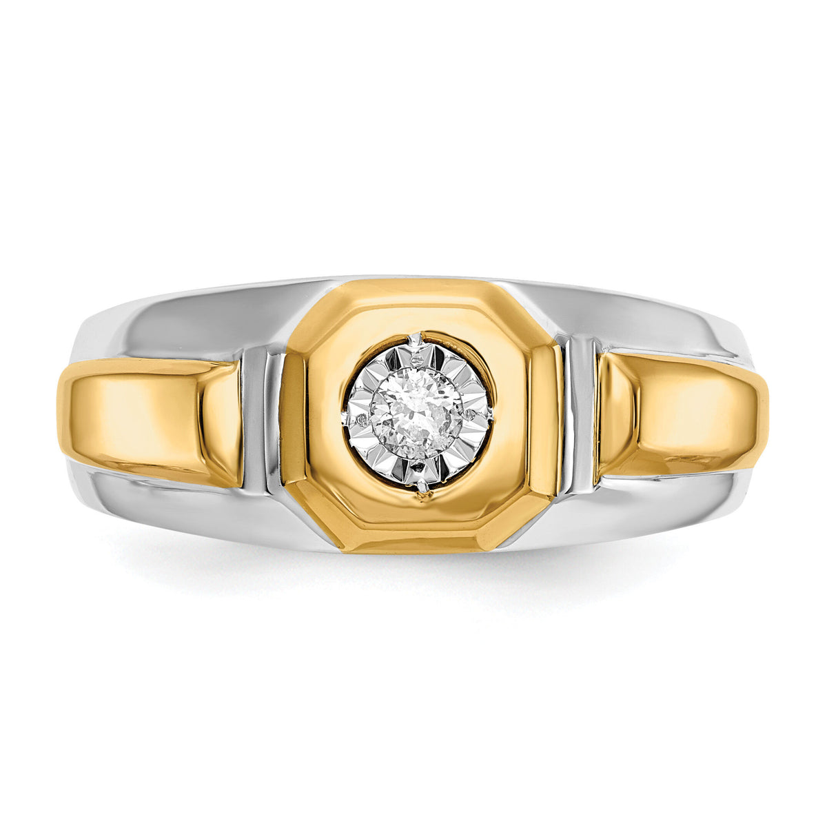 14k Two-tone Diamond Mens Ring-RM5784